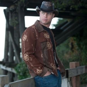 Head'n home leather falcon cowboy hat Sz M